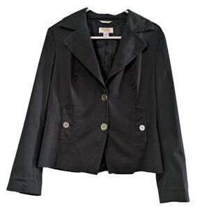 Talbots Petite Women's Jacket, Size 10, Black, Cotton Spandex, Lined, Button Up